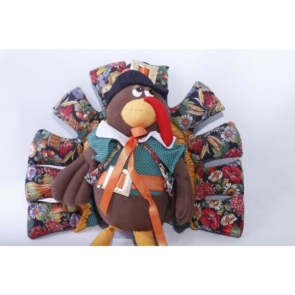Turkey Pilgrim, 19", Soft Figure, Thanksgiving Decoration, Stuffed Animal, - Picture 2 of 3